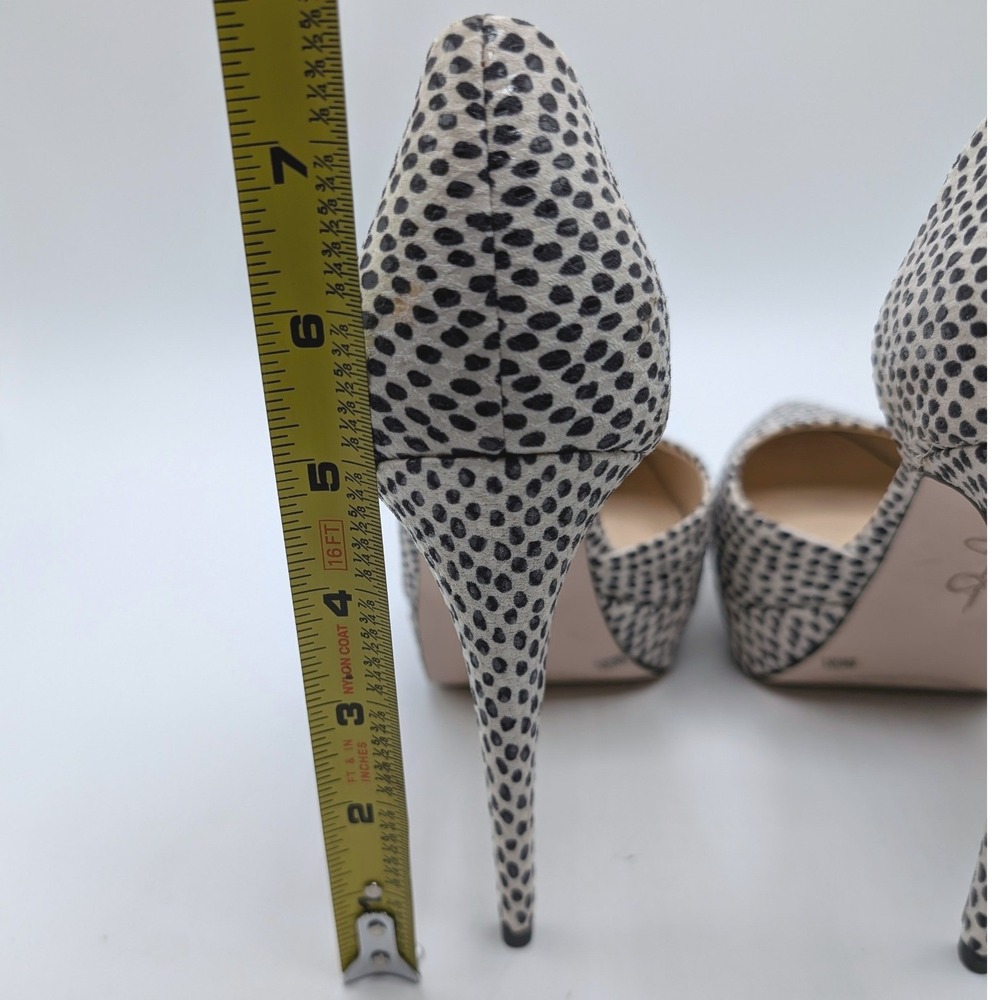 Jessica Simpson Heels 8 Rinah Animal leopard Platform Pumps White Black Spotted - Picture 4 of 10